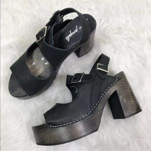 Free People Belem clogs size 36 US 6 black sandals NEW